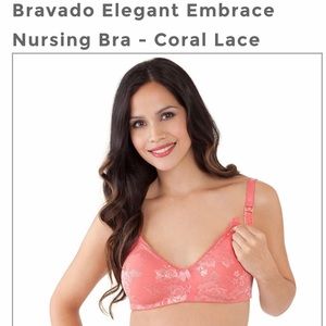 Bravado Coral Lace elegant nursing convertible Bra size 38 D/DD